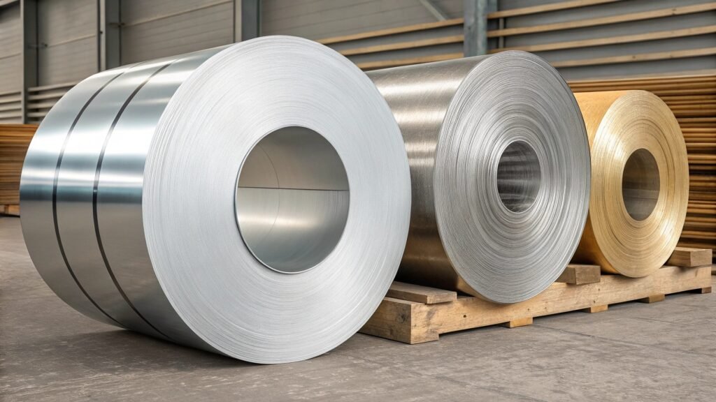 alt with keywords: a diagram comparing stress-strain curves of a high-strength aluminum alloy and a common zinc alloy